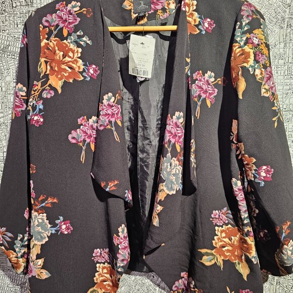 Flower Print Jules & Leopold- Open Front Shawl Blazer - Picture 1 of 5